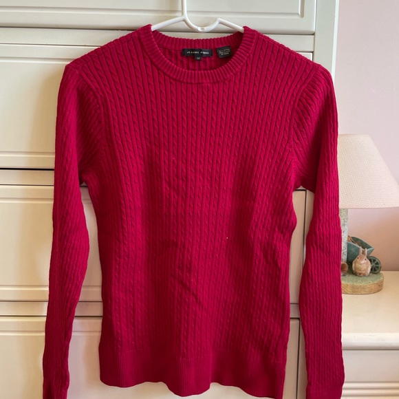 JEANNE PIERRE Sweaters - JEANNE PIERRE Red Cable Knit Sweater